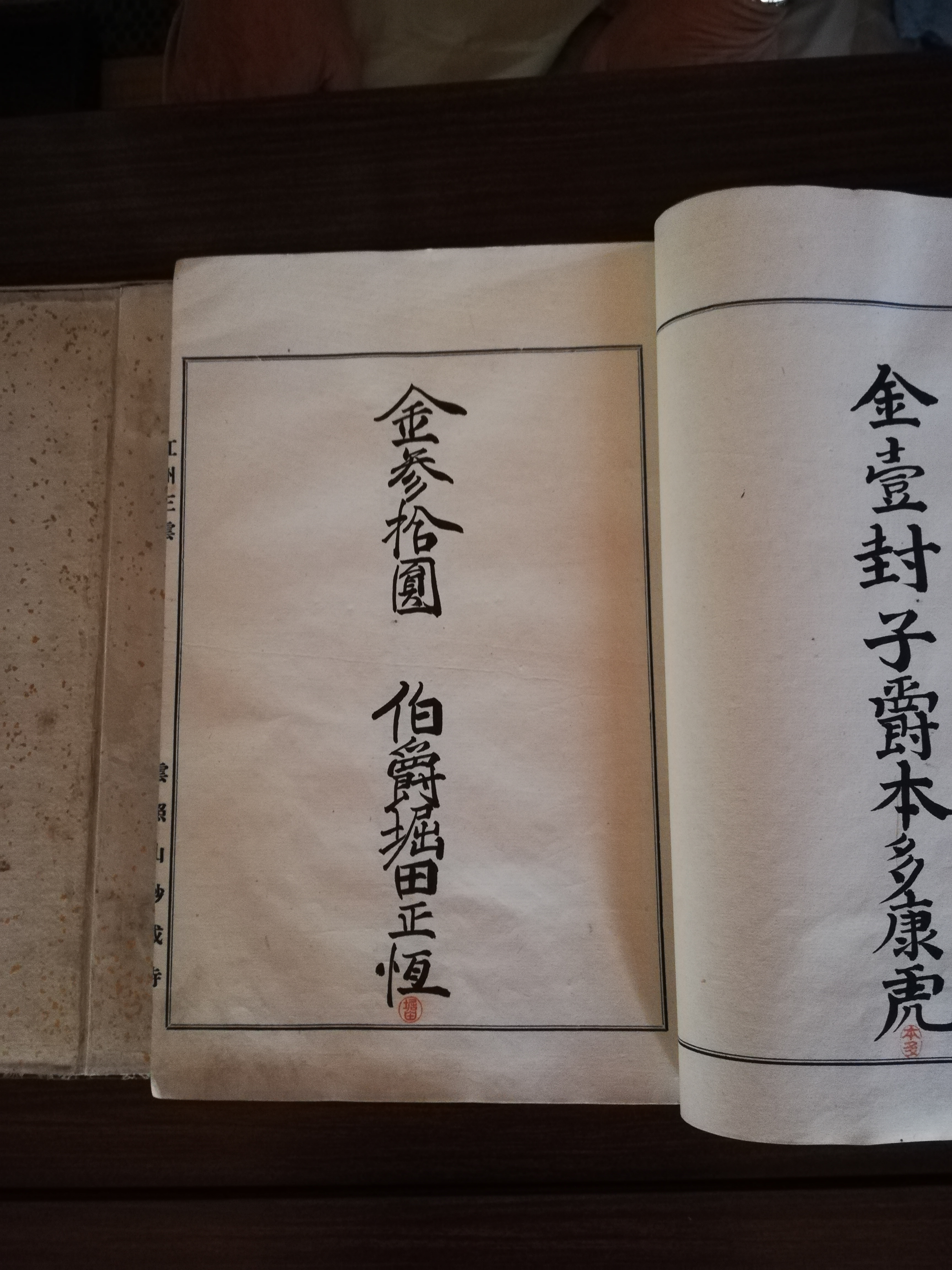 堀田子爵 記帳